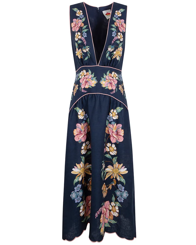 FARM Rio Midi Dress Blue