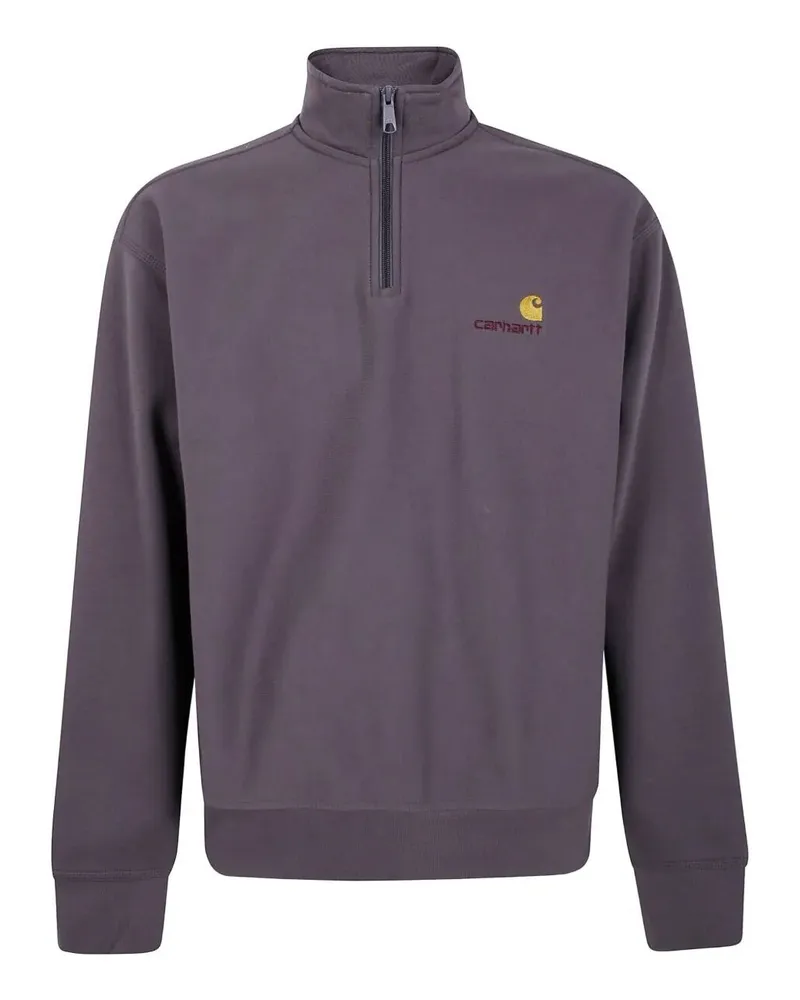 Carhartt WIP Half Zip American Script" Sweat Gray