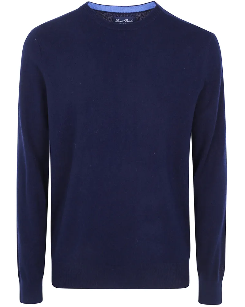 MC2 Saint Barth Cashmere Round Neck Sweater "Regent Blue