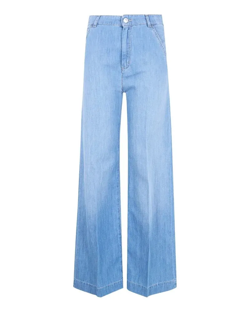 Seventy Light Denim Mixed Linen Jeans Blue