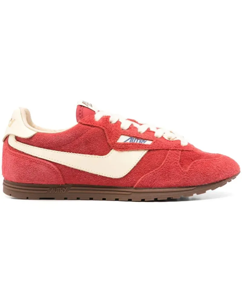 AUTRY Windspin Low Woman Suede Leather Sneakers Red