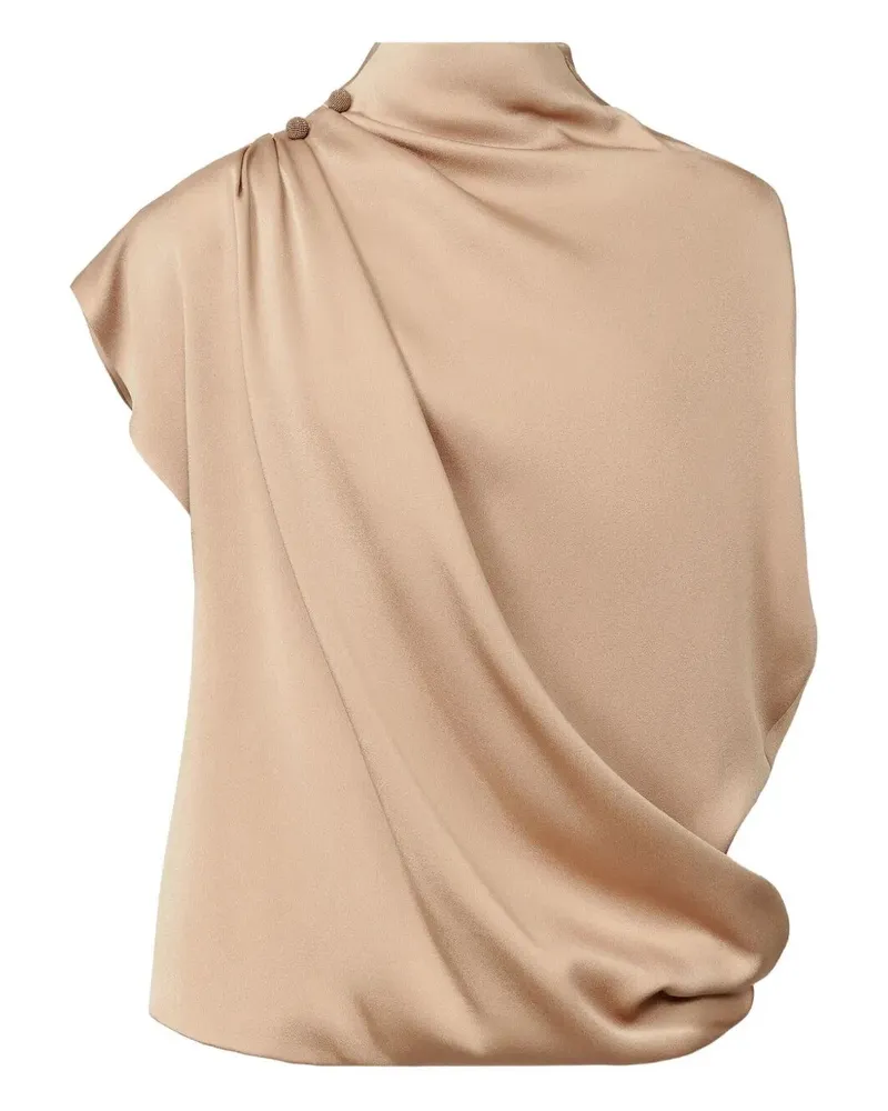 Fabiana Filippi Draped Top With Piercing Detail Beige