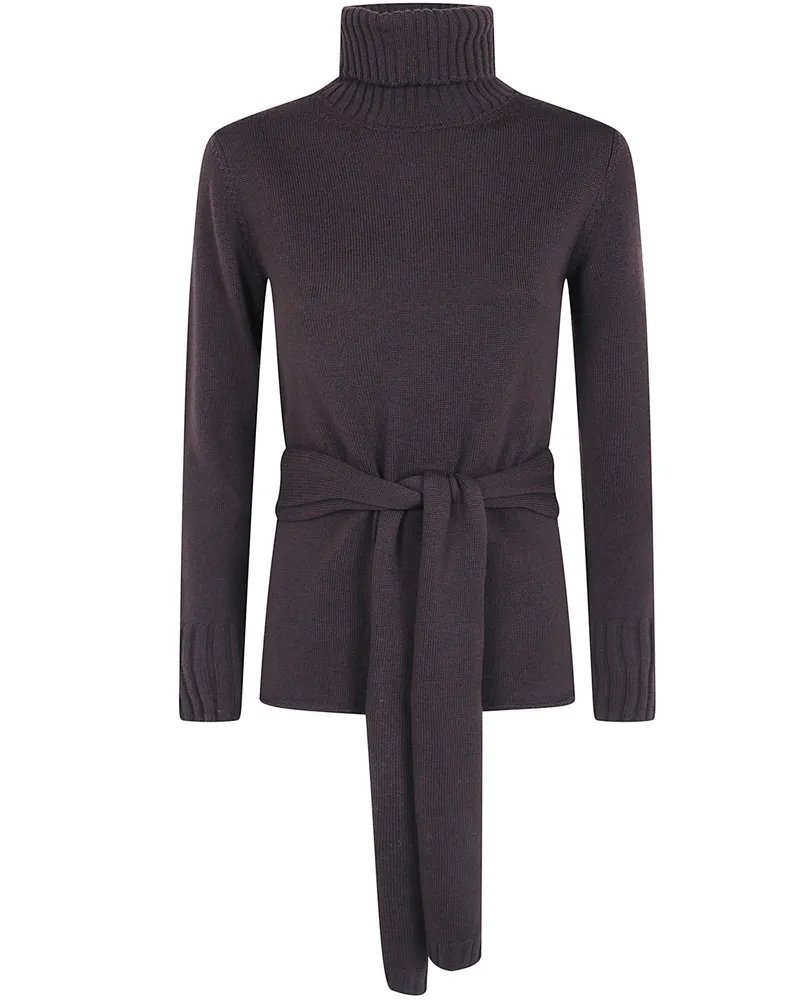 Pier Antonio Gaspari Sweater High Neck "High Neck Sweater With Nodes Brown