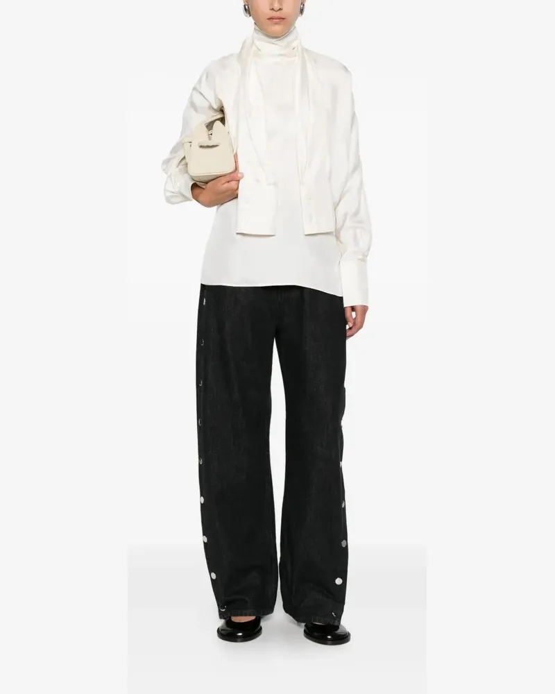 Róhe Foulard Silk Top Beige