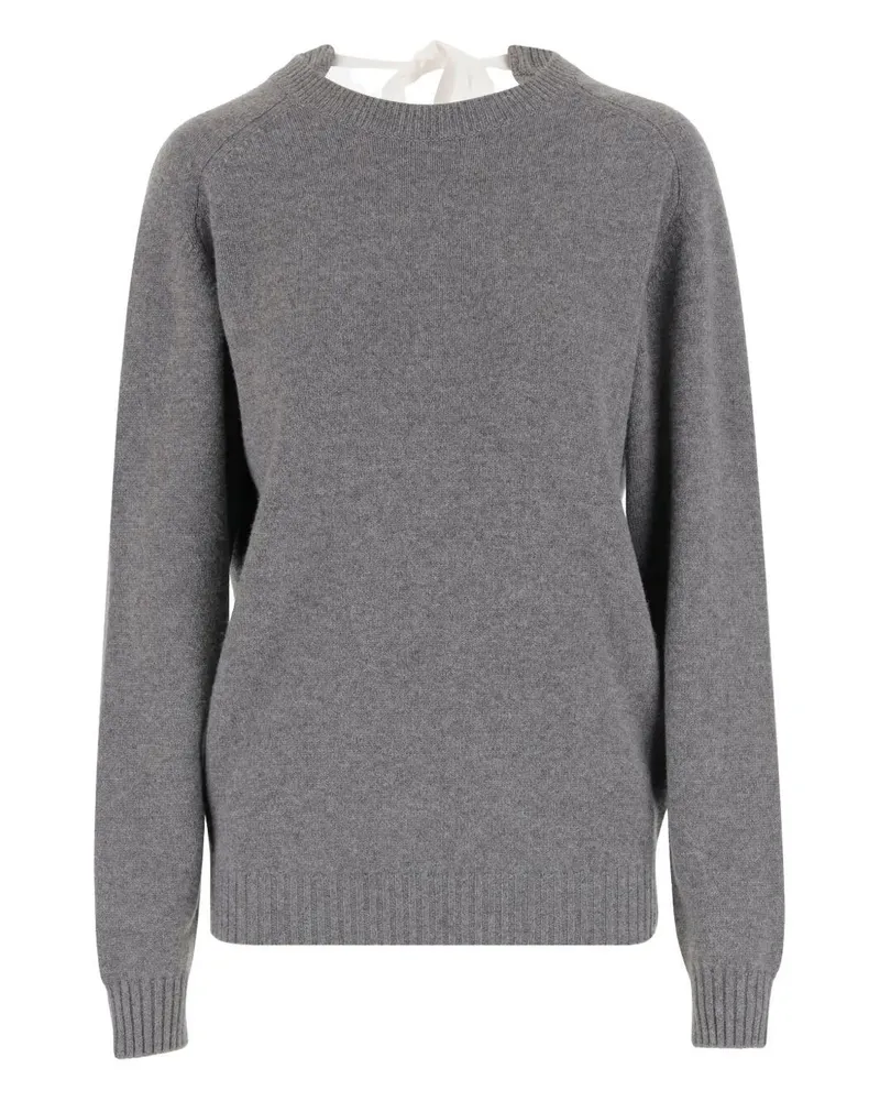 Carven Knit Top Tie Back Jumper Gray
