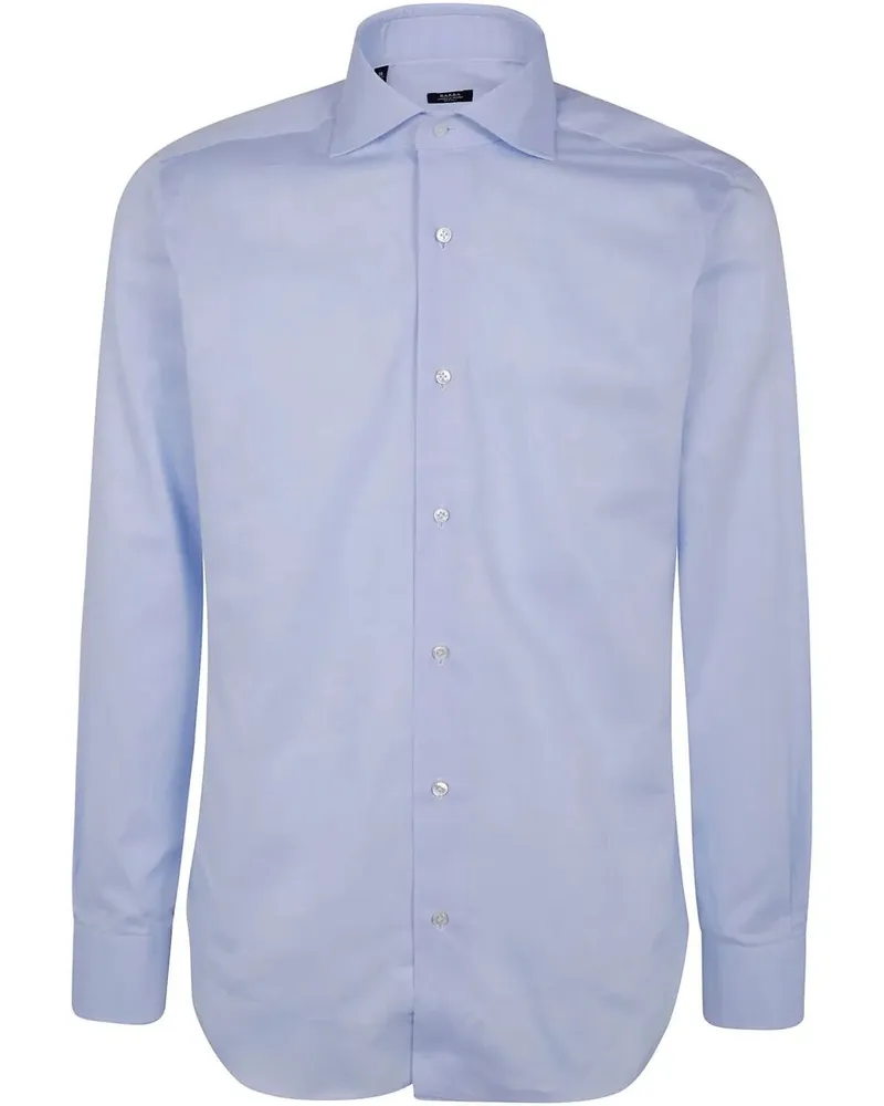 BARBA Classic Microperatino Shirt Blue
