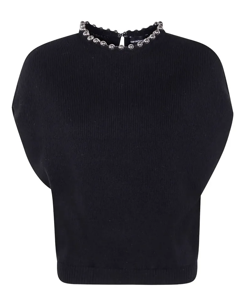 Emporio Armani Kimono Sweater With Pearl Black