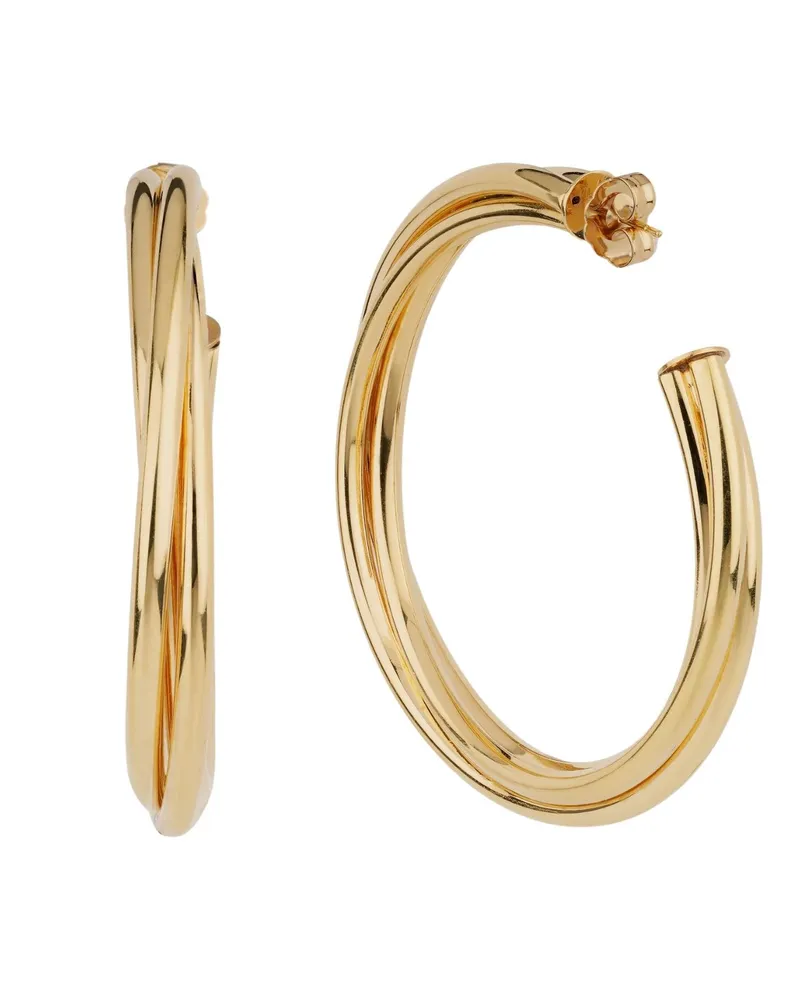 Gas Bijoux Bo Atik Fine" Gold Plated Round Earrings Metallic