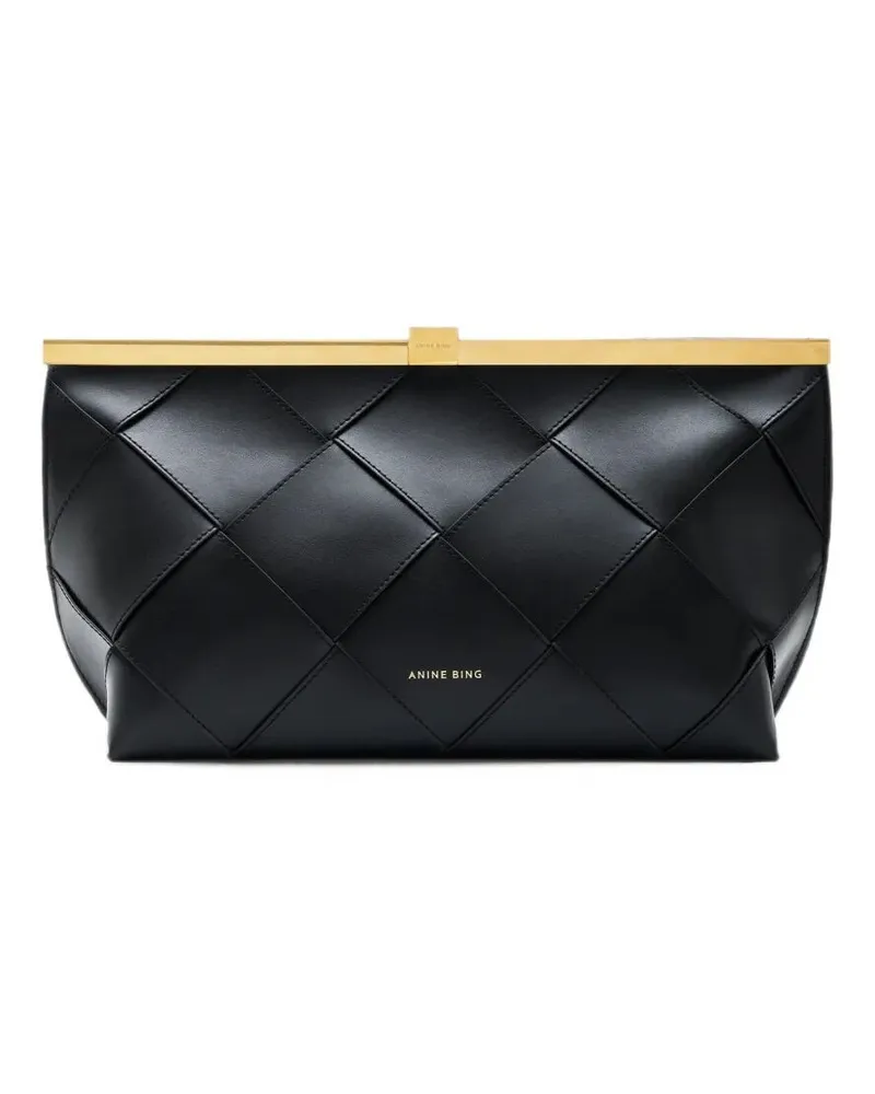 Anine Bing Clutch Braided Leather "Anine Black