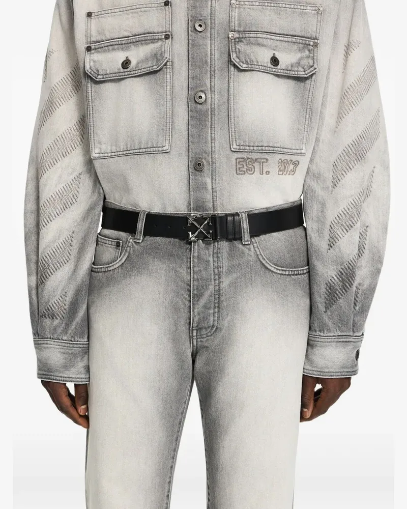 OFF-WHITE Arrow Quote Reversible 35Mm Belt Black