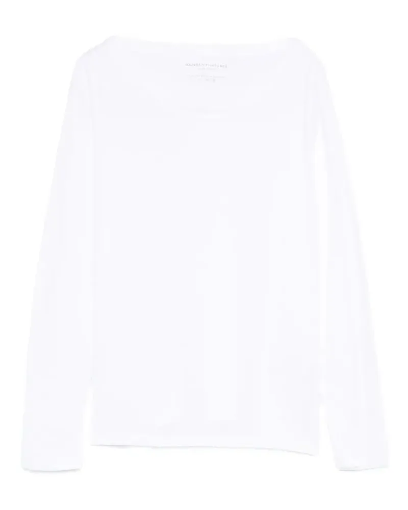 Majestic Round Neck Long Sleeve Sweater White