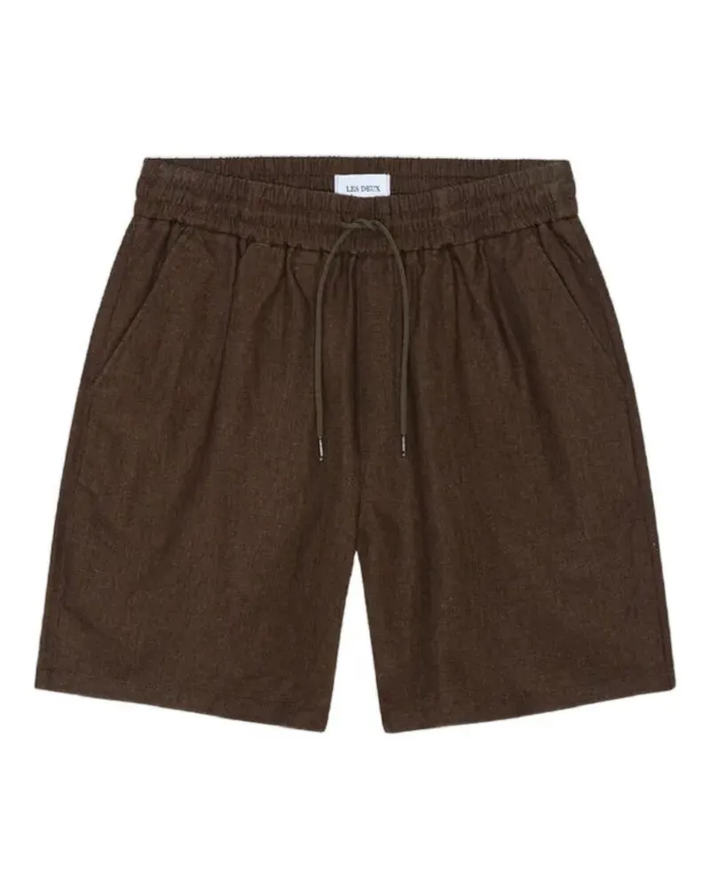 LES DEUX Otto" Linen Shorts Brown