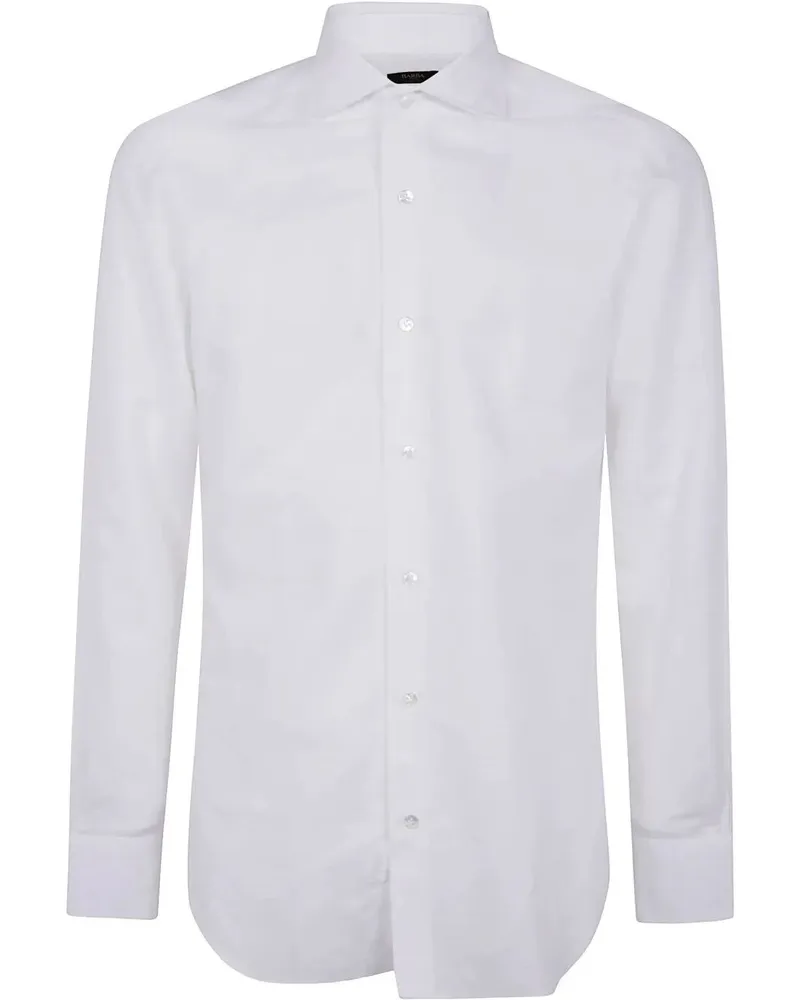 BARBA Classic Cotton Linen Shirt White
