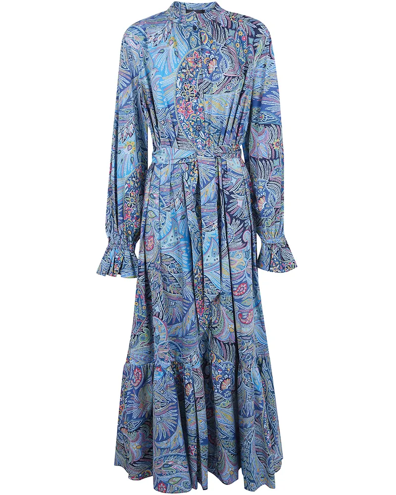 Etro Long Chemisier Dress Blue