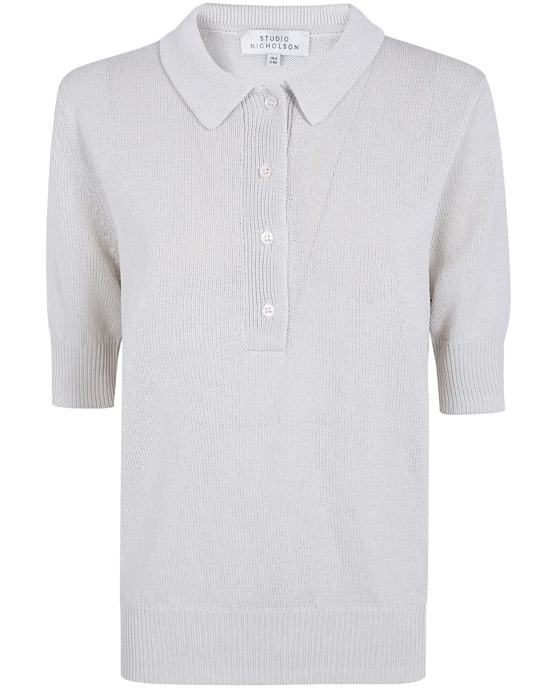 Studio Nicholson Knitted Polo White