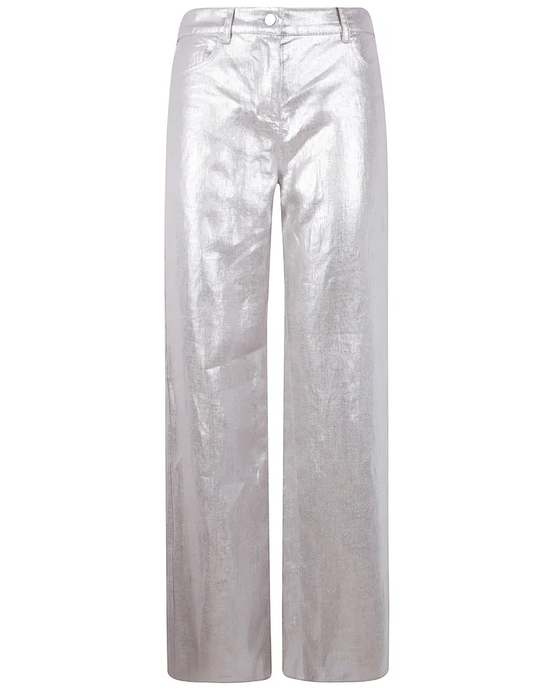 Max Mara Malika Silver Trousers Metallic