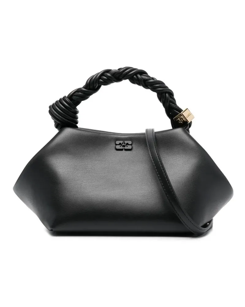 Ganni Shoulder Bag Recycled Leather "Ganni Bou" Small Black
