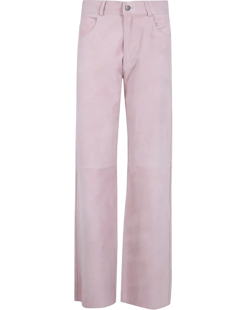 Haikure Korea Suede" Bootcut Leg Trousers Pink