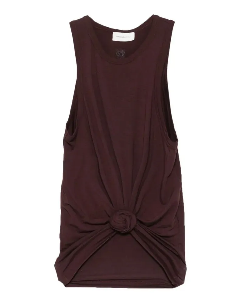 Magda Butrym American Neck Twist Top Brown