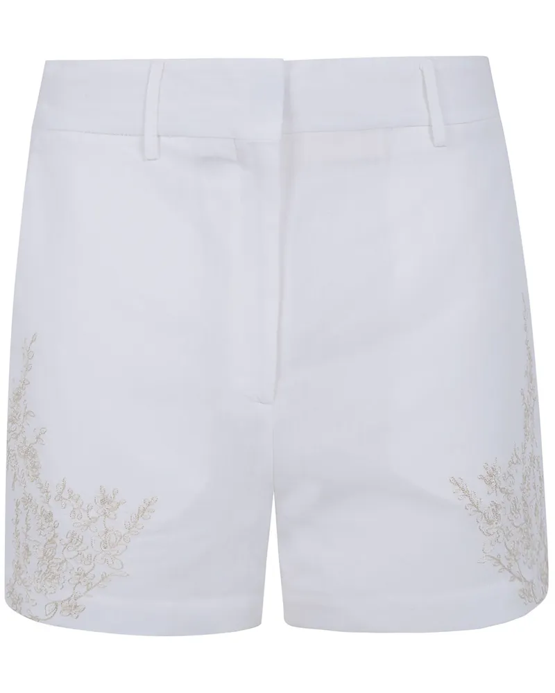Semicouture Embroidered Linen Pijama Shorts White