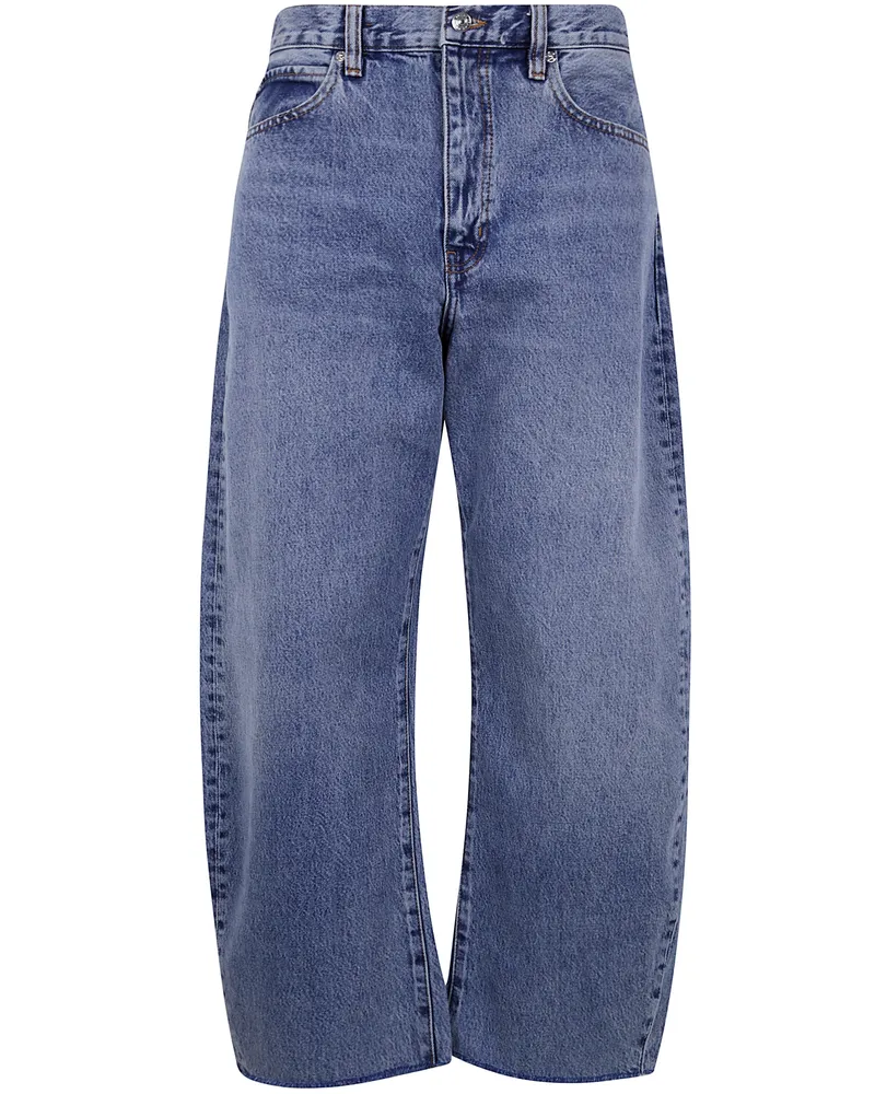 Frame Denim The Bubble Crop" High Rise Jeans Blue
