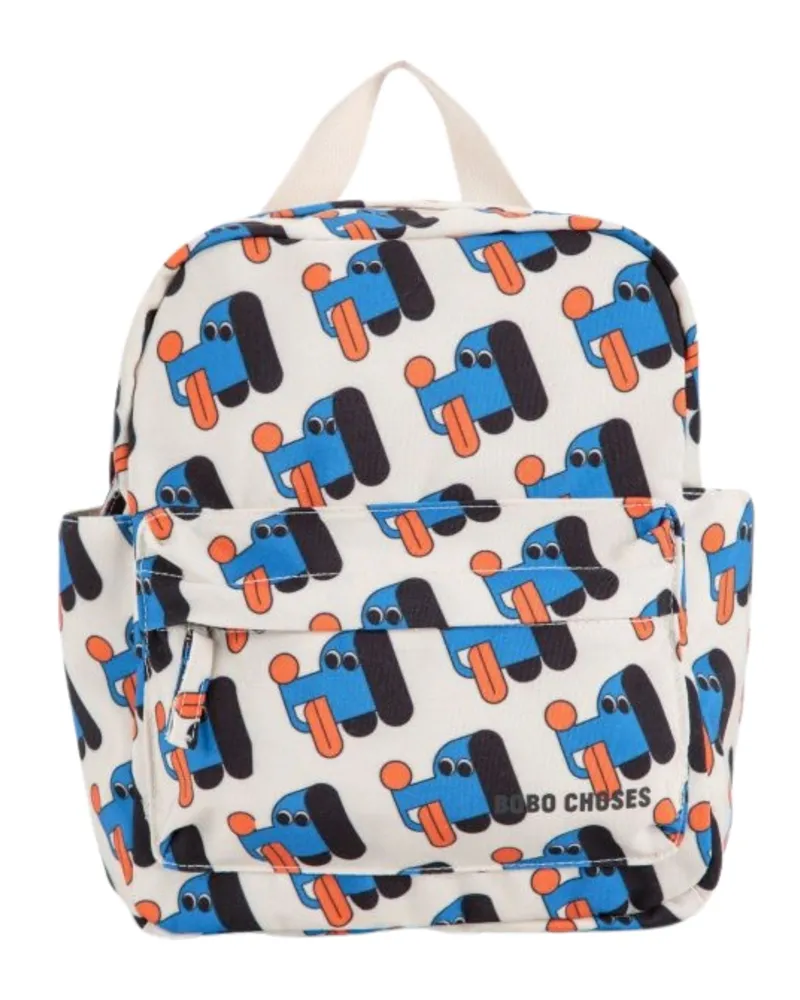 BOBO CHOSES Doggy Mate All Over Backpack White