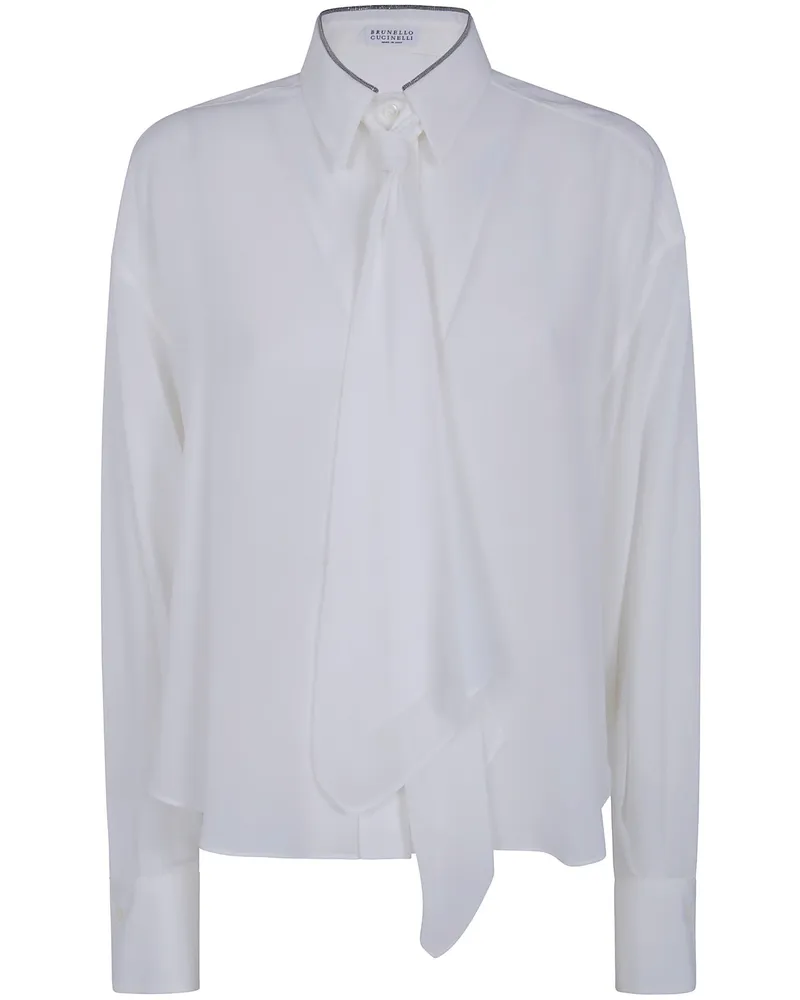 Brunello Cucinelli Shirt Silk "Ribbon Silky Beige
