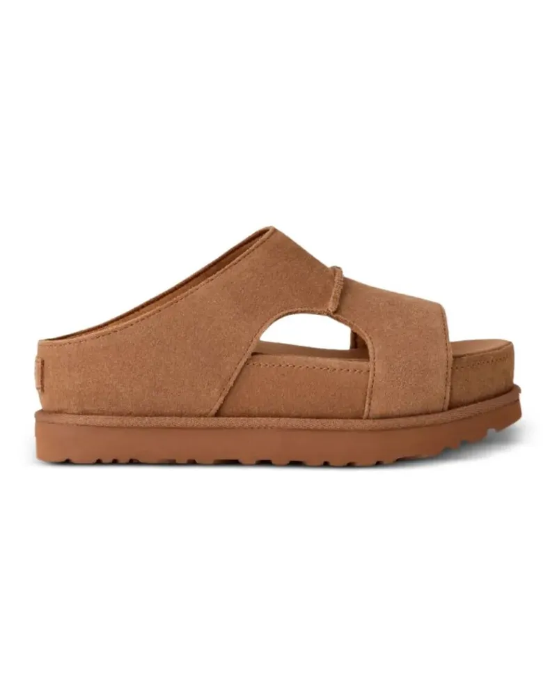 UGG Woman "Goldenstar High Cutout Slide" Mule Brown