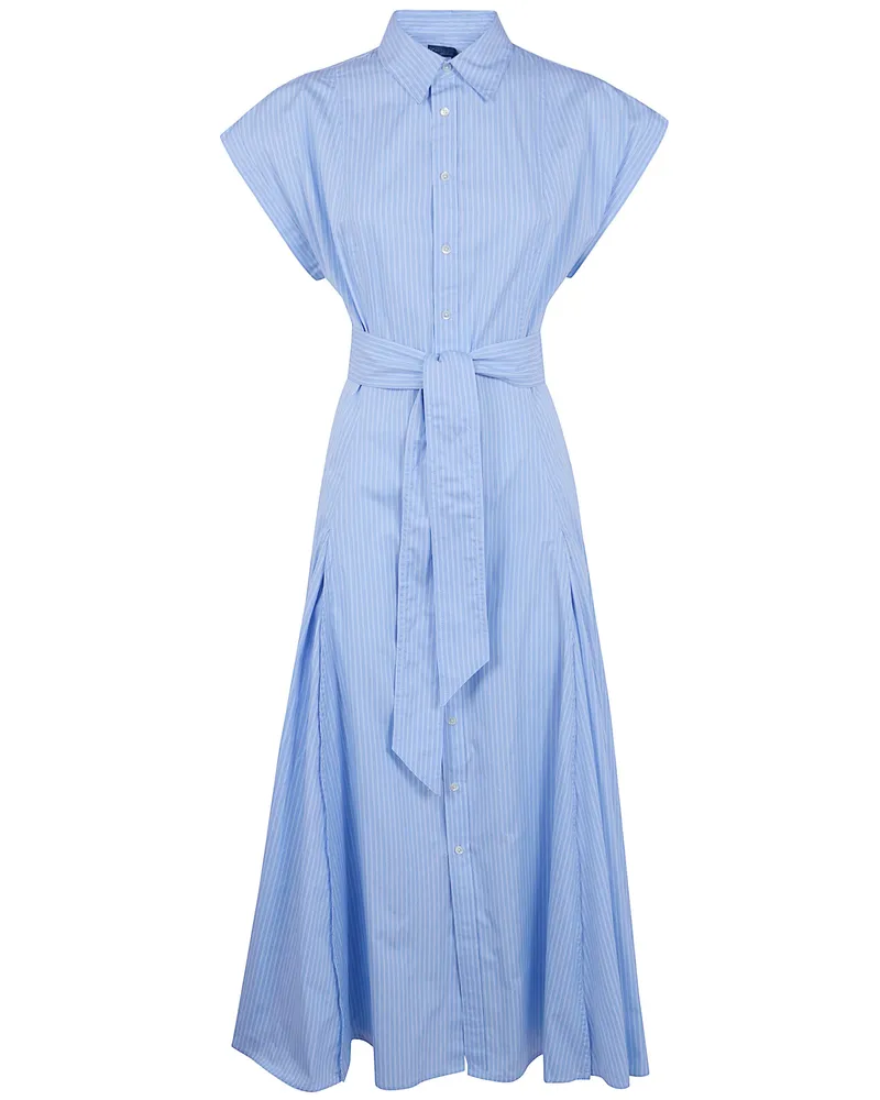 Ralph Lauren Short Sleeves Shirt Midi Dress Blue