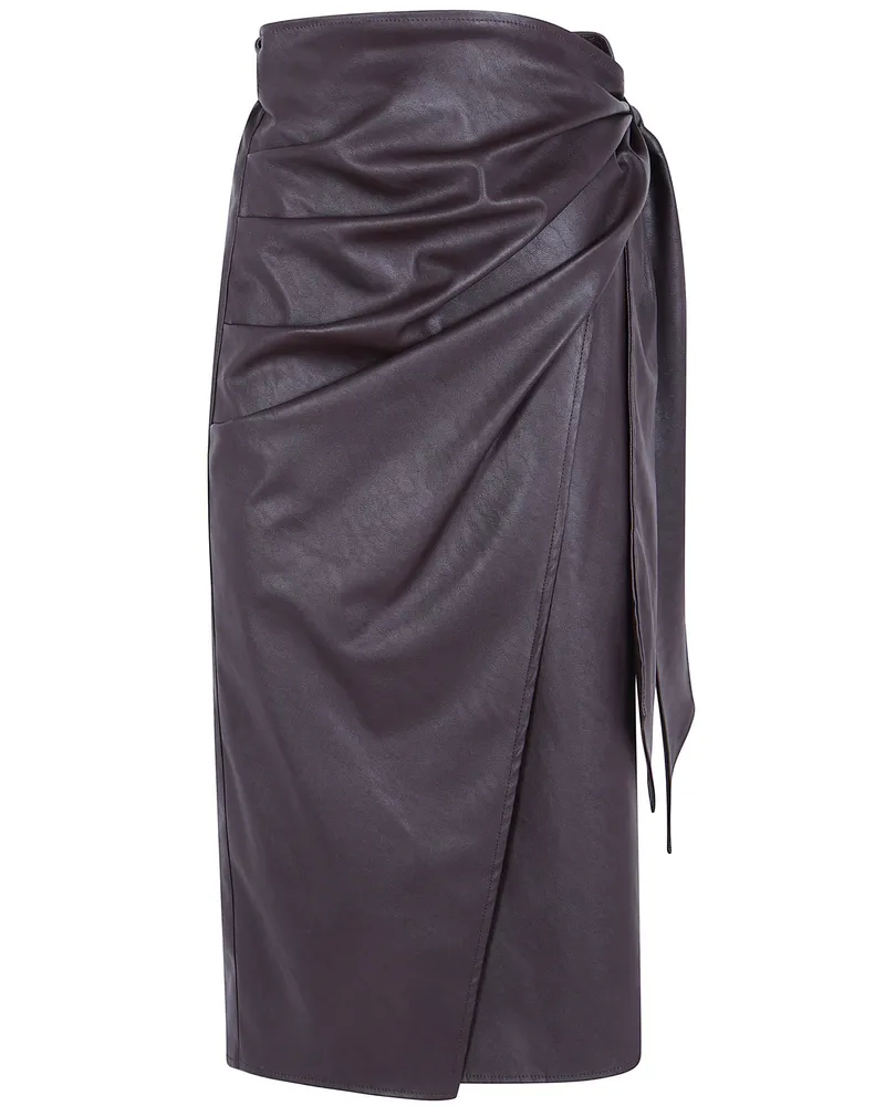 Elisabetta Franchi Skirt Wrap Around "Go21866e2 Ev9 Dark Chocolate Brown