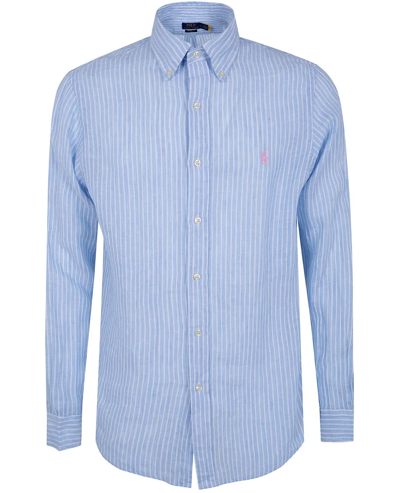 Ralph Lauren Long Sleeves Sport Stripes Shirt Blue