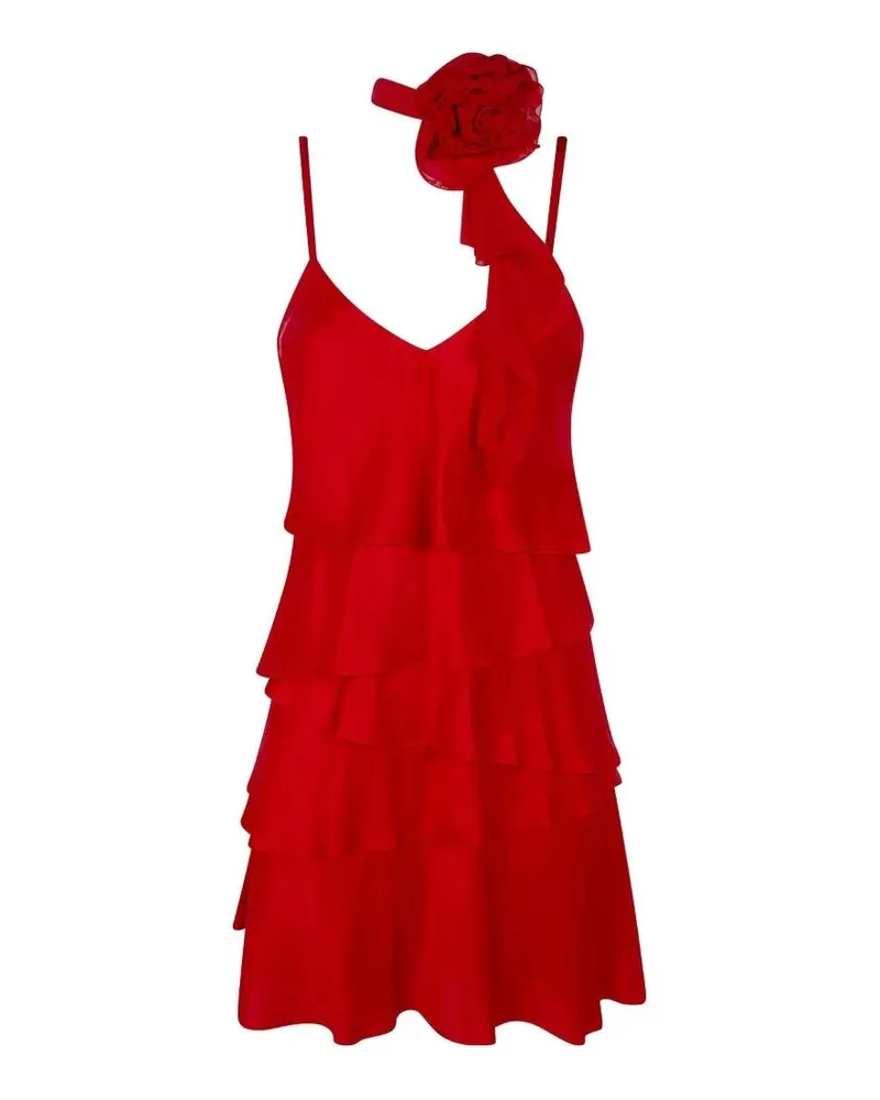 Blumarine Satin Dress With Rouges Pink