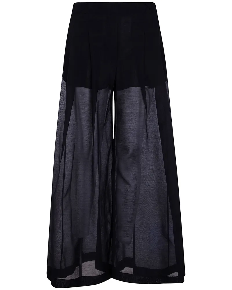 Semicouture Johnny Muslin Double Layers Micro Shorts Black