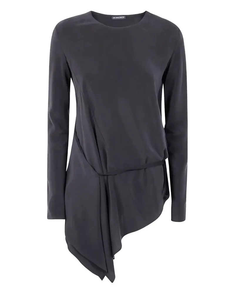 Ann Demeulemeester Deana Long Sleeve Asymmetric Top Black