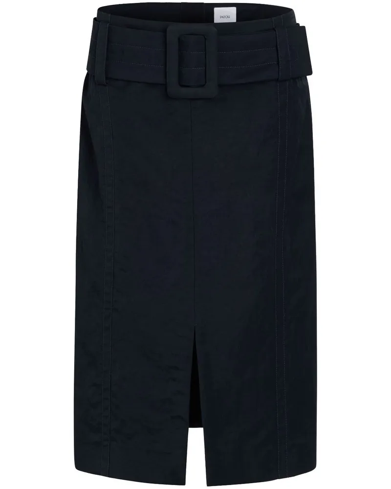 Patou Belted Midi Skirt By Patou Black