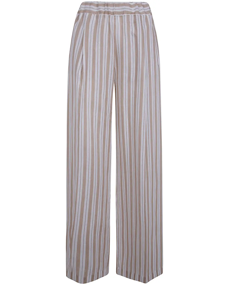Semicouture Johnny" Elastic Linen Trousers Beige