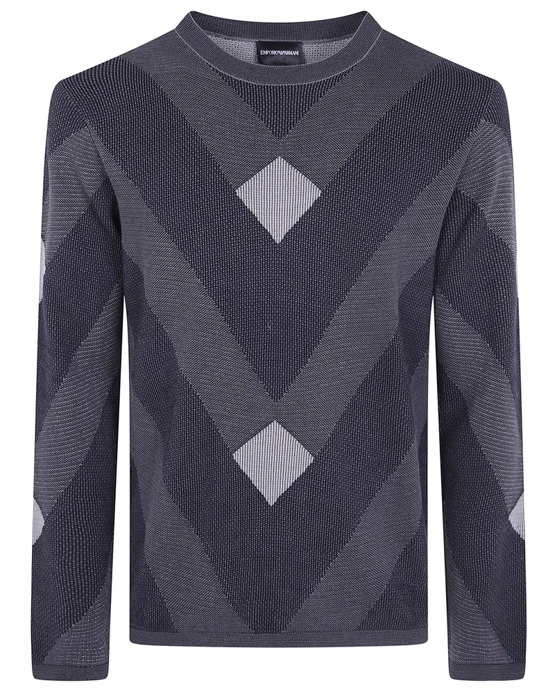 Emporio Armani Sweater Round Neck "Round Neck Sweater Blue