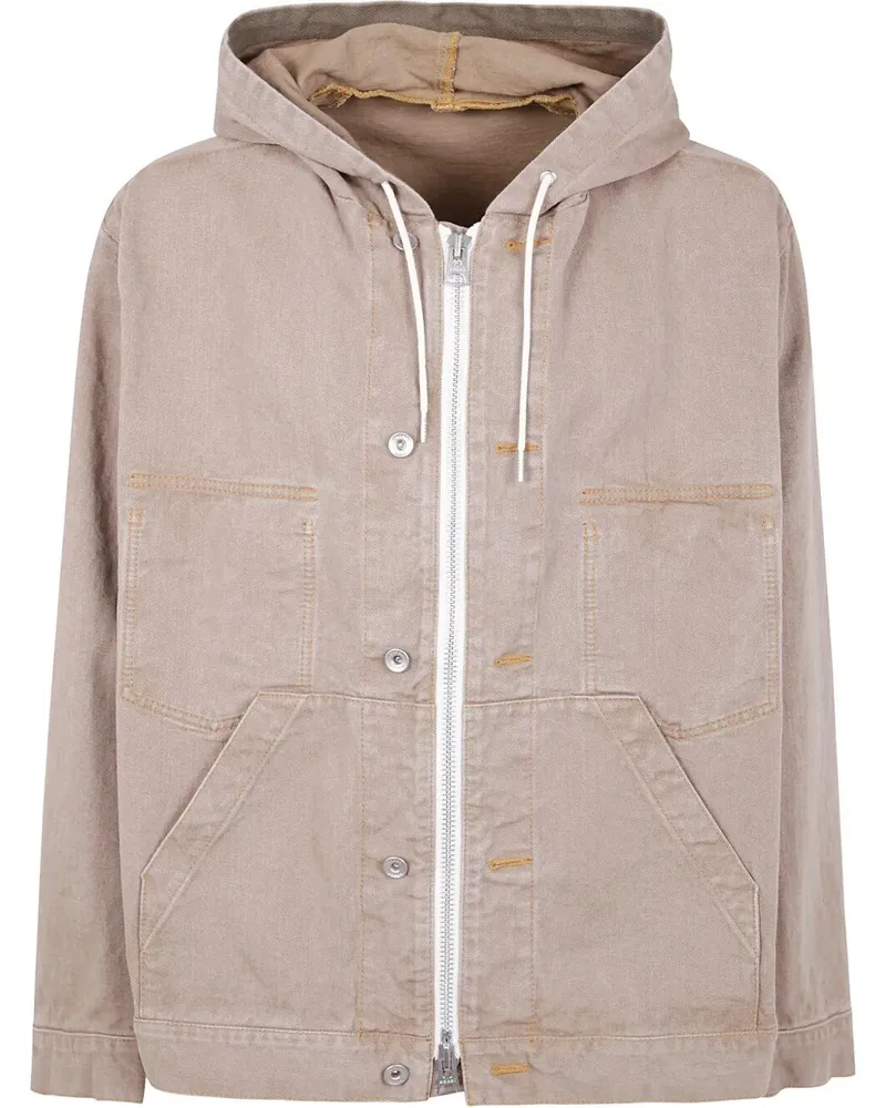 Sacai Denim Hoodie Beige