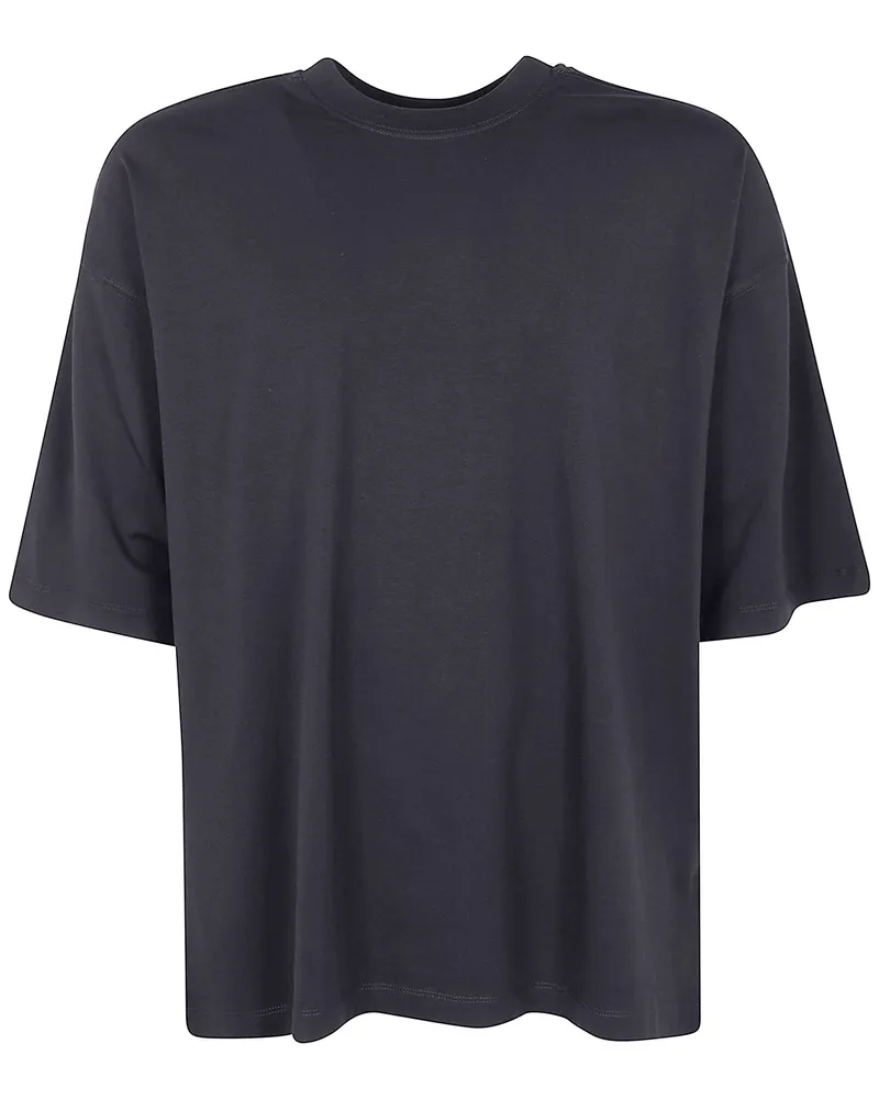 THOM KROM Round Neck Men T-Shirt Worked Black