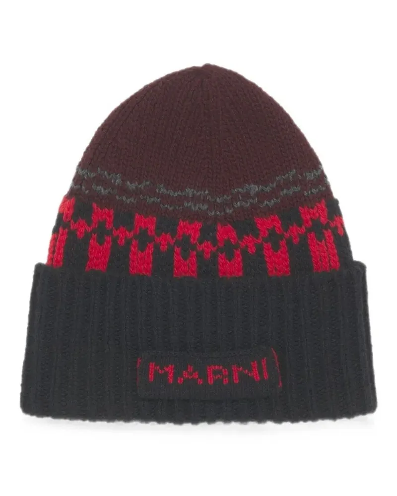 Marni Hat Knit Wool "Clzc0187q0.Ufh101 J2r92 Wine Red