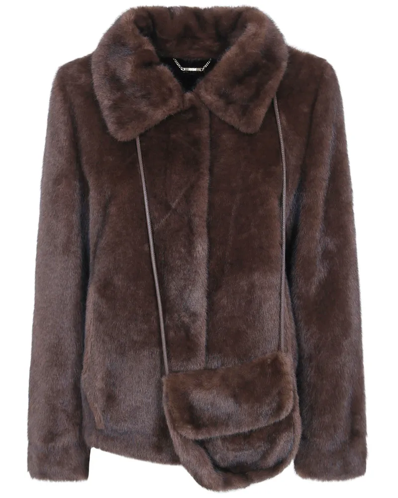 Seventy Reversible Eco Fur Short Coat Brown
