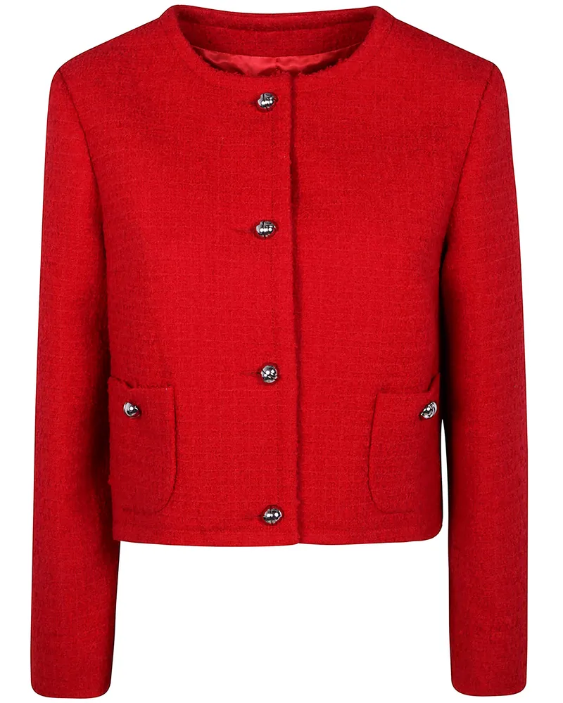 Patou No Collar Box Jacket Red