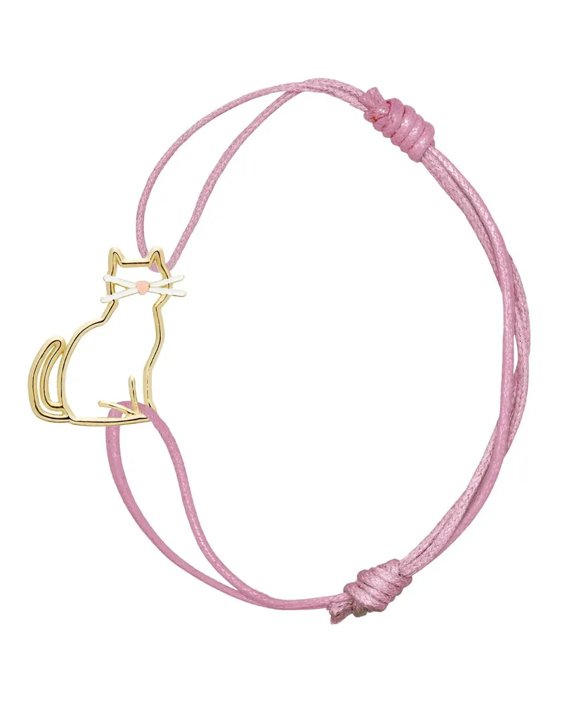 Aliita Miau Bigotes Enamel" Cord Bracelet Pink