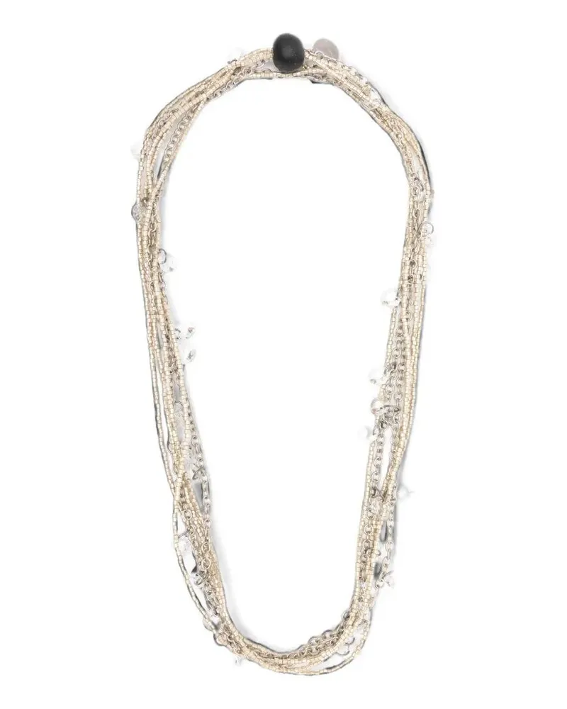 Maria Calderara Necklace Clear Crystal "Sylver Metallic