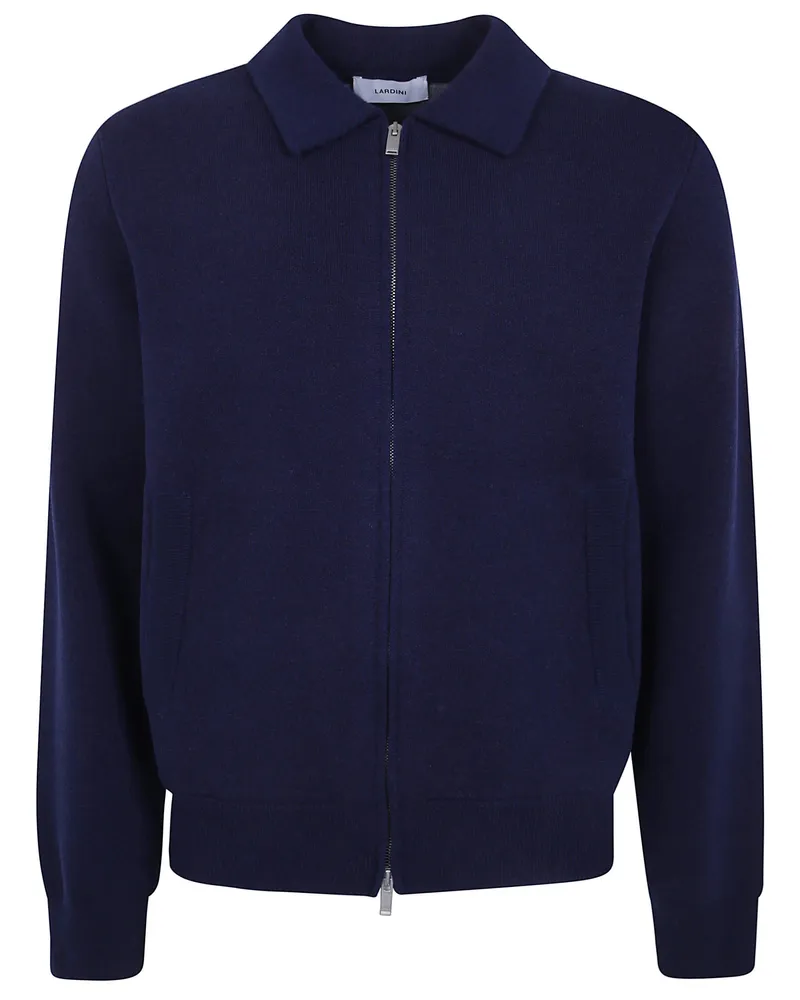 LARDINI Double Knit Jacket "Double Knit Jacket Blue