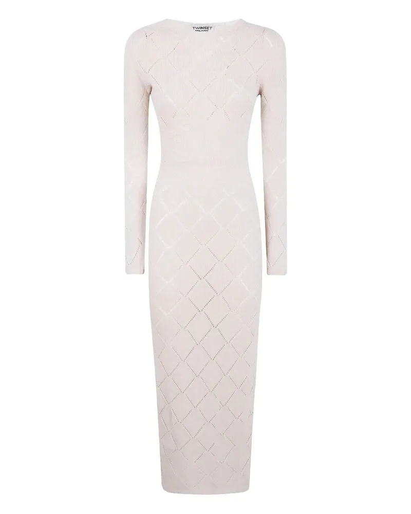 Twin-Set Long Sleeve Dress White