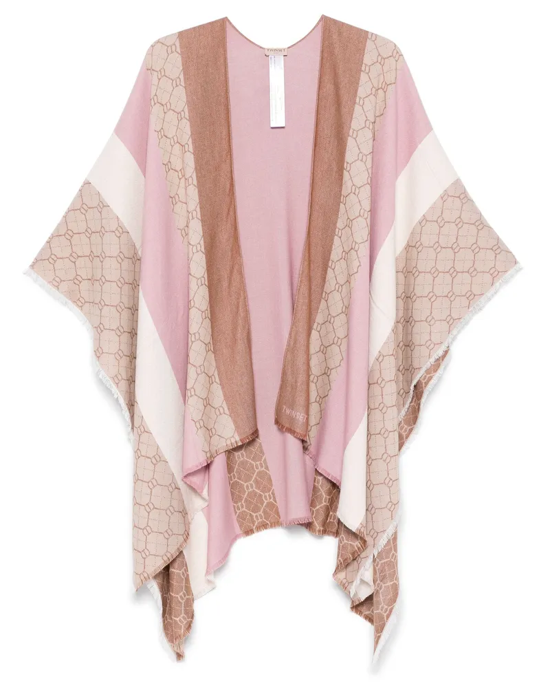 Twin-Set Poncho Jacquard Stripes By Twinset Pink
