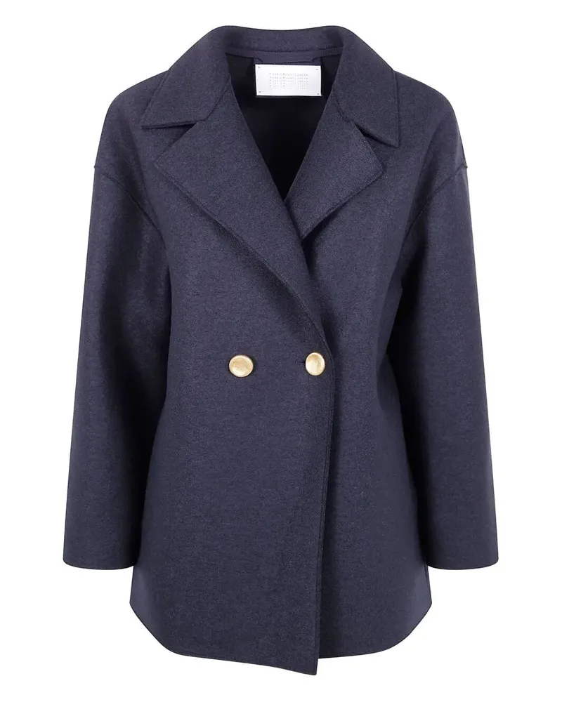 Harris Wharf London Women Dropped Shoulder Double Breasted Jacket Pres Blue