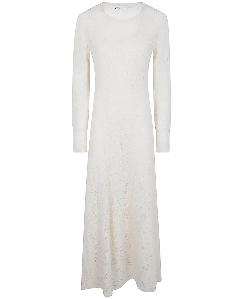 D.EXTERIOR D. EXTERIOR Lace Soft Long Sleeves Dress White
