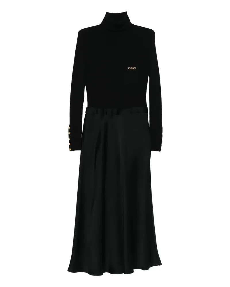 Elisabetta Franchi Double Fabric Dress Black